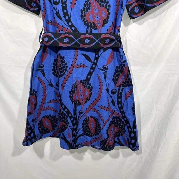 NWT Sezane [ 4 US / 36 ] Lola Printed V Neck Mini Dress in Atla Beue #Q374 - Picture 14 of 16